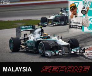 yapboz Lewis Hamilton - Mercedes - 2013 Malezya Grand Prix, sınıflandırılmış 3